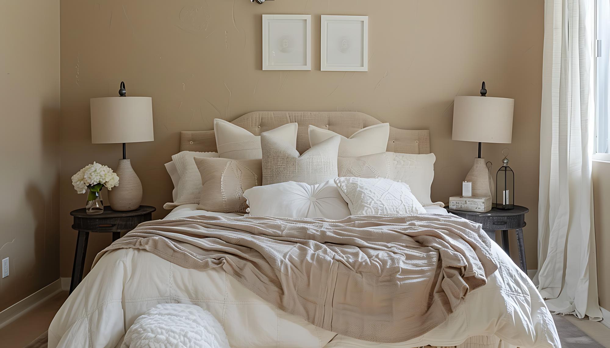 cozy bedroom staged for sale